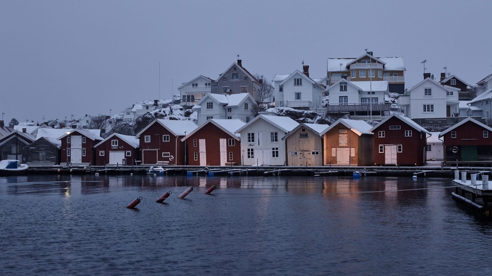 Winter in West-Zweden met sneeuw.